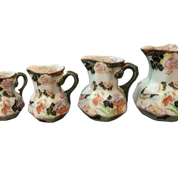 RARE MASONS ENGLAND PITCHER JUGS Set of 4 pcs Antique Asian Ironstone - Picture 6 of 11